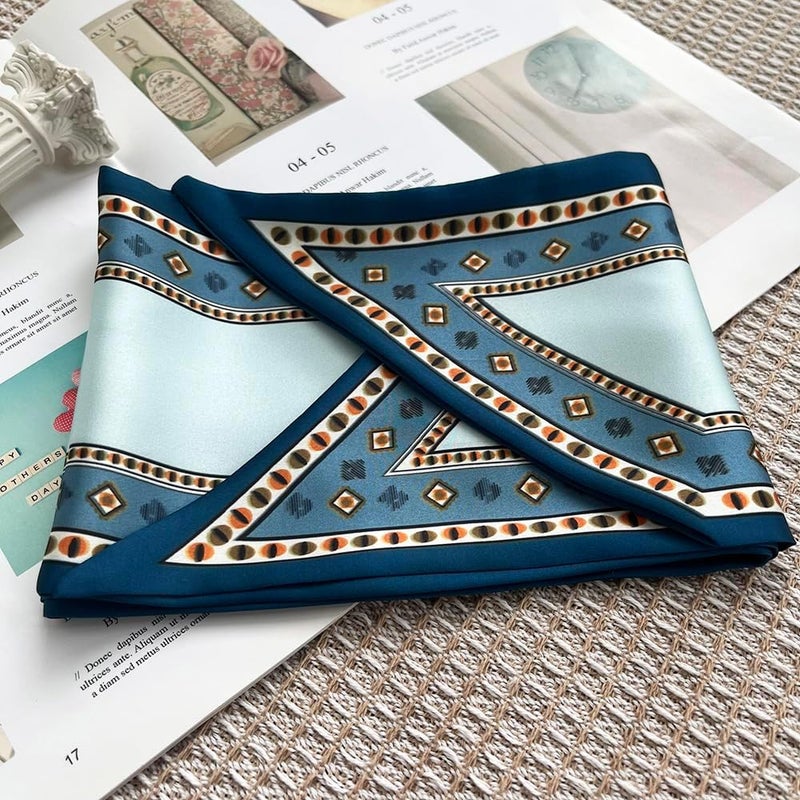 FONYVE Silk Head Scarf for Hair Fashion Headwrap for Women Lightweight Neck Tie - Image 5